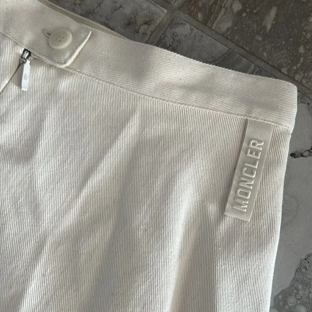 Moncler Cotton A-Line Midi Skirt with Pockets, New, Size 42